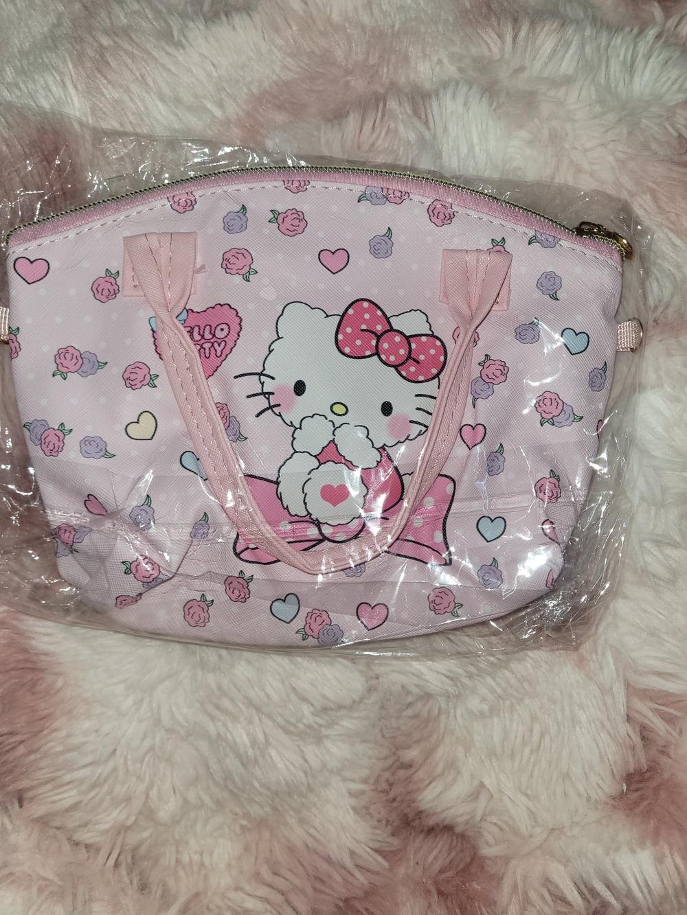 Hello Kitty Pink Floral Mini Tote Bag
